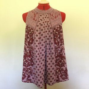 Mauve Pink Top with Lace Detail